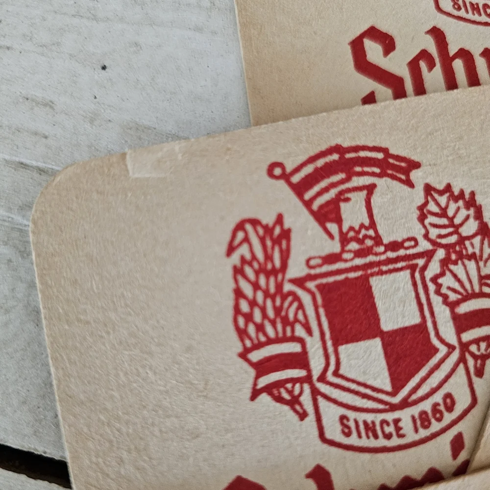 Set Of 14 Vintage 1960s Schmidt's Beer Cardboard Coasters